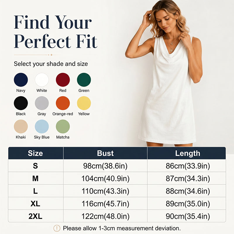 Elegant Slim Fit Cowl Neck Dress