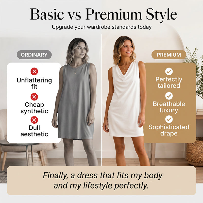 Elegant Slim Fit Cowl Neck Dress