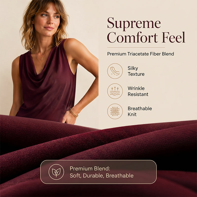 Elegant Slim Fit Cowl Neck Dress