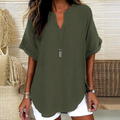 💟2026 Hot Sale👕Fashion Loose Solid Color Short Sleeve Top