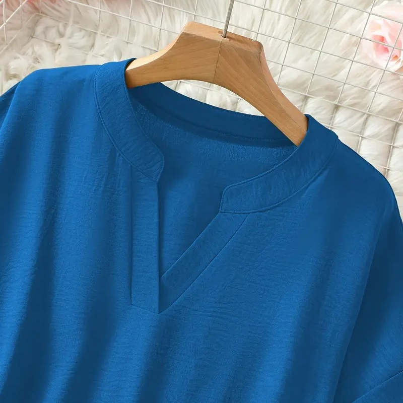 💟2026 Hot Sale👕Fashion Loose Solid Color Short Sleeve Top