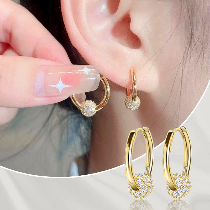 ✨Buy 2 Get 1 Free❣️Gold Circle Earrings with Small Ball
