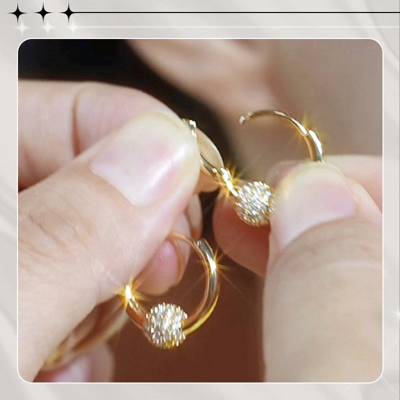 ✨Buy 2 Get 1 Free❣️Gold Circle Earrings with Small Ball