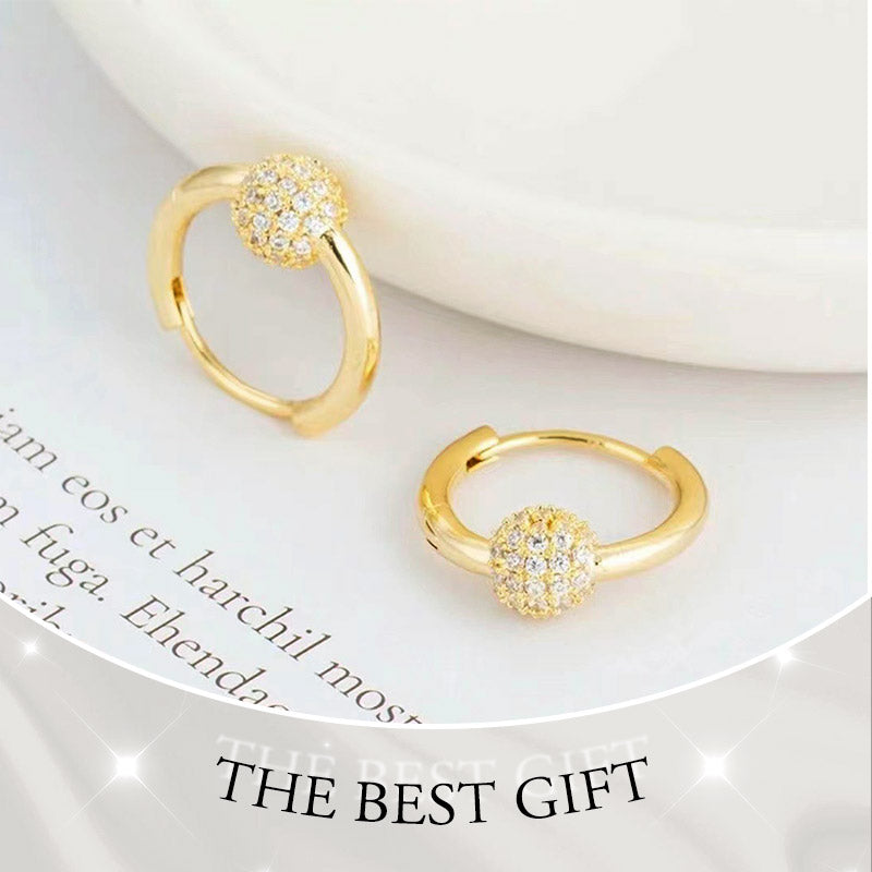 ✨Buy 2 Get 1 Free❣️Gold Circle Earrings with Small Ball