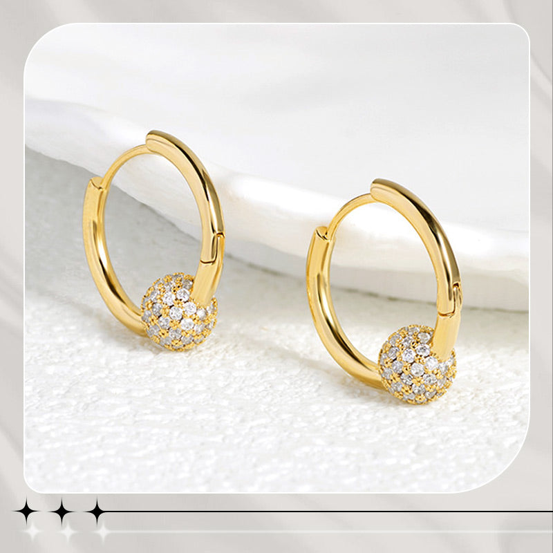 ✨Buy 2 Get 1 Free❣️Gold Circle Earrings with Small Ball