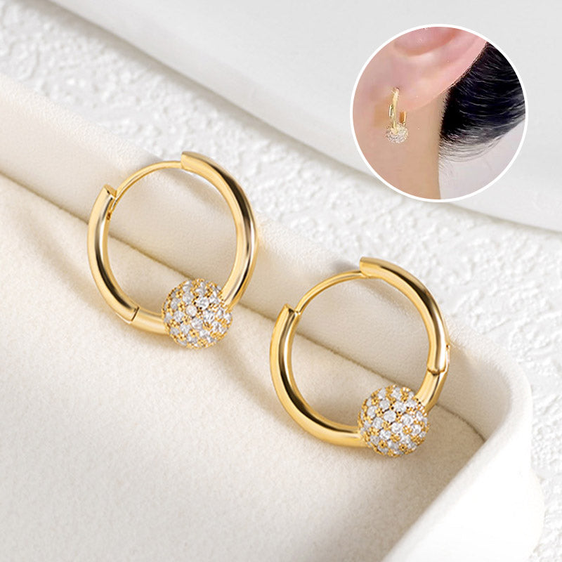 ✨Buy 2 Get 1 Free❣️Gold Circle Earrings with Small Ball