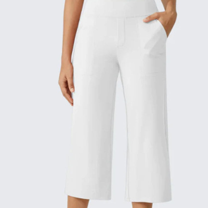 👖50% OFF!✨Women's Casual Wide Leg Cropped Pants – Side Pockets, Breathable, Versatile 🌿