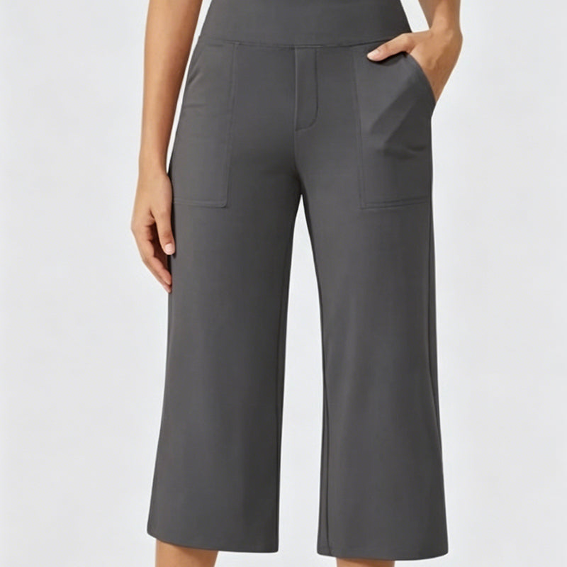 👖50% OFF!✨Women's Casual Wide Leg Cropped Pants – Side Pockets, Breathable, Versatile 🌿